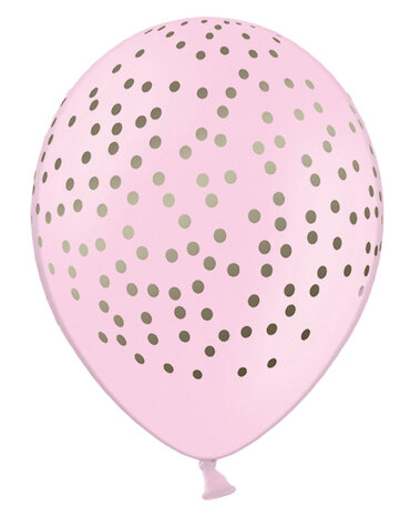 pastel roze-goud stippen ballon, 30cm