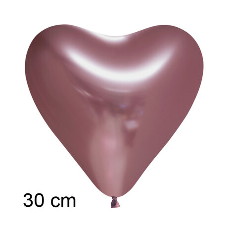 Chrome hart ballonnen rose gold