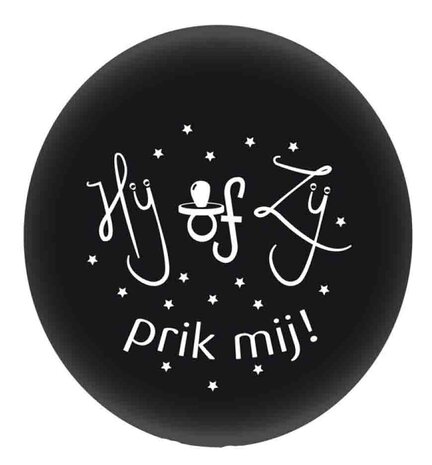 Gender reveal ballon met blauwe confetti