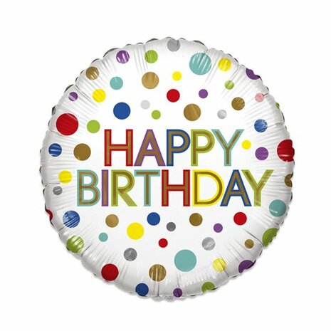 Happy Birthday ECO folieballon, 46 cm