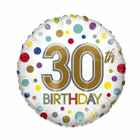 30th Birthday ECO folieballon, 46 cm