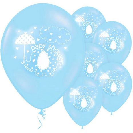 babyshower olifantje ballonnen blauw