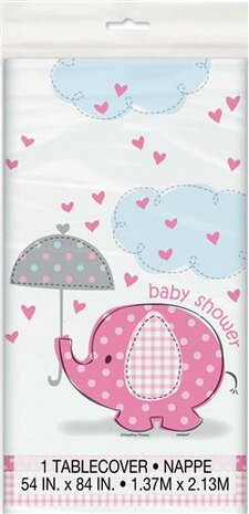 Babyshower tafelkleed olifantje roze