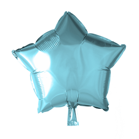 Ster folieballon lichtblauw, 46cm