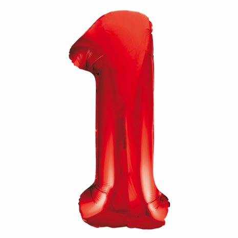 folie cijfer 1 rood 86 cm