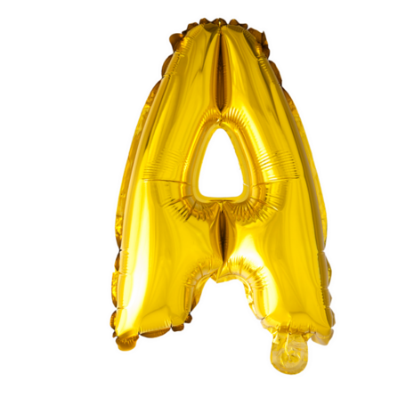 Folieballon Letter A, goud, 41 cm / 16 inch