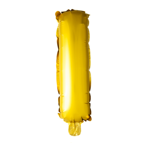Folieballon Letter I, goud, 41 cm / 16 inch