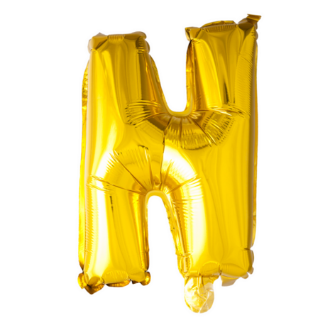 Folieballon Letter N, goud, 41 cm / 16 inch
