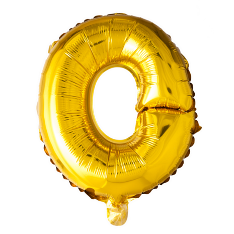 Folieballon Letter O, goud, 41 cm / 16 inch