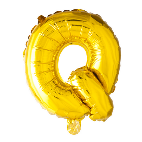 Folieballon Letter Q, goud, 41 cm / 16 inch