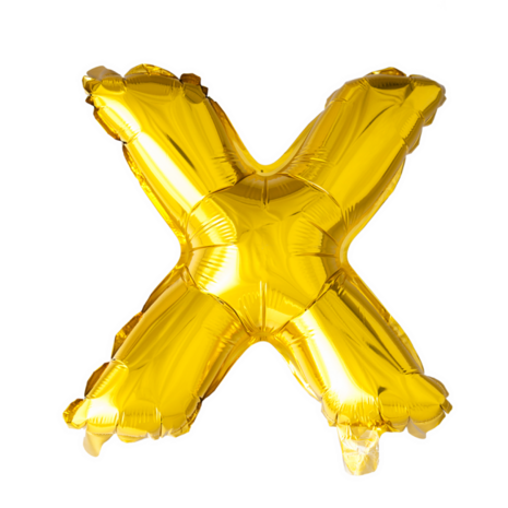 Folieballon Letter X, goud, 41 cm / 16 inch