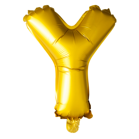 Folieballon Letter Y, goud, 41 cm / 16 inch