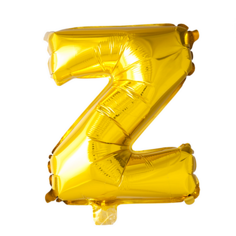 Folieballon Letter Z, goud, 41 cm / 16 inch