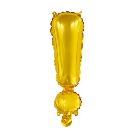 Folieballon Letter ! (uitroepteken), goud, 41 cm / 16 inch
