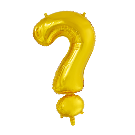 Folieballon Letter ? (vraagteken), goud, 41 cm / 16 inch
