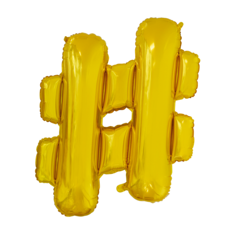 Folieballon # hashtag, goud, 41 cm / 16 inch