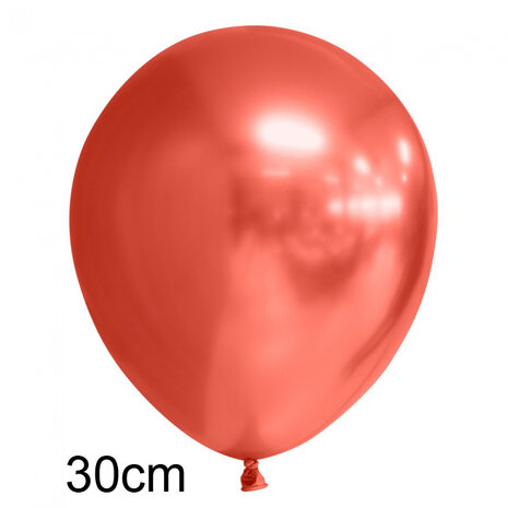 chrome ballonnen rood, 30cm