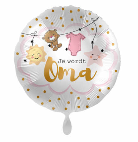 Je wordt Oma - geboorte folieballon, 43 cm