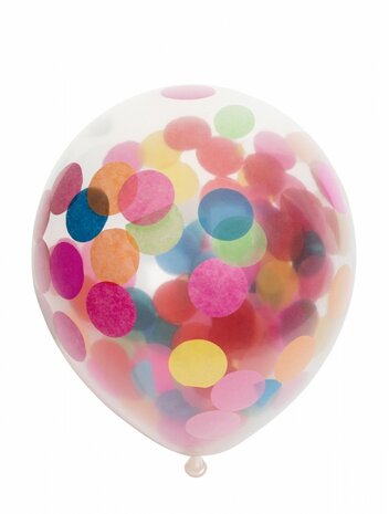 Confetti mixed colors ballonnen, 30cm