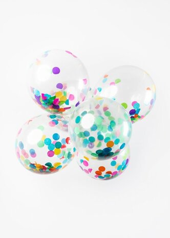 Confetti mixed colors ballonnen, 30cm