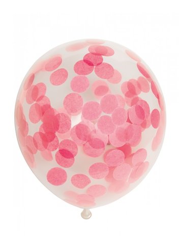 Confetti baby roze ballonnen, 30cm