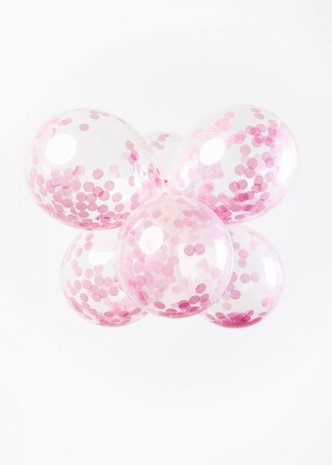 Confetti baby roze ballonnen, 30cm
