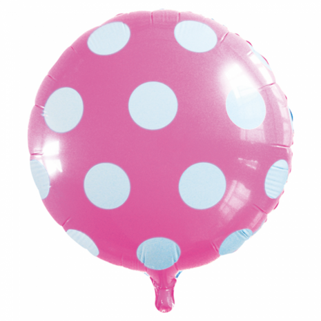 Polka dots lichtroze folieballon, 46cm