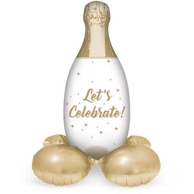Champagnefles Celebrate folieballon met standaard, 86cm