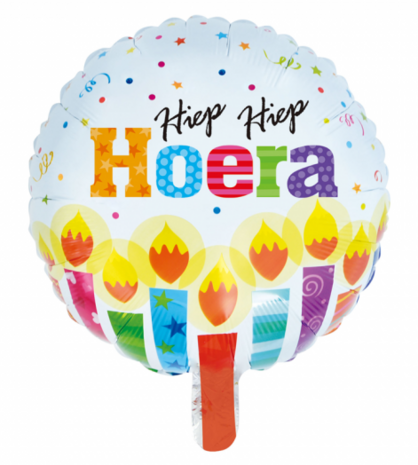 Hiep hiep hoera folieballon, 46cm