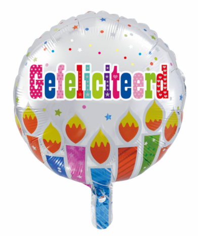 Gefeliciteerd folieballon, 46cm