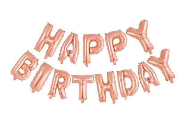 Happy Birthday rose gold folieballon letters set