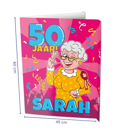 Raambord / window sign Sarah 50 jaar