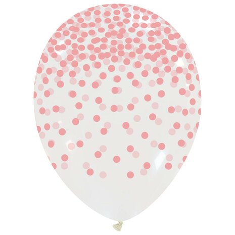 lichtroze stippen ballon, 30cm