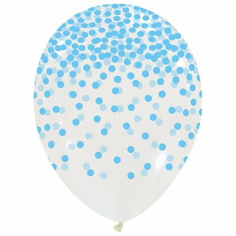 lichtblauw stippen ballon, 30cm
