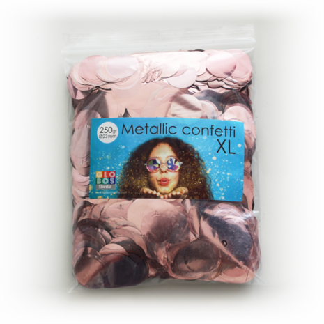 Rose Gold metallic confetti 23 mm, 250 gr