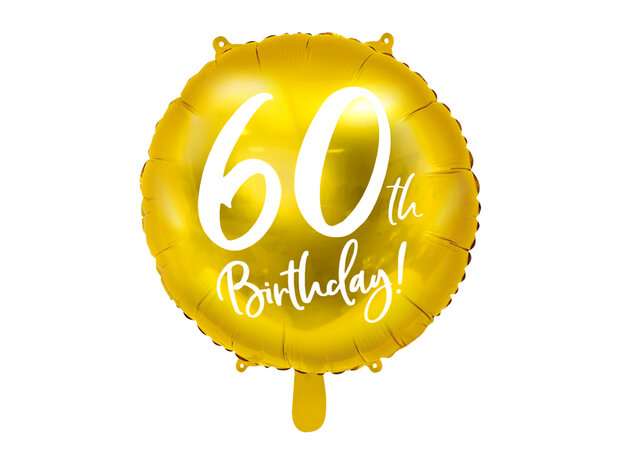 60 jaar folieballon Goud, 45cm