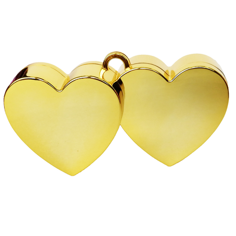 goud dubbel hart ballongewichtje