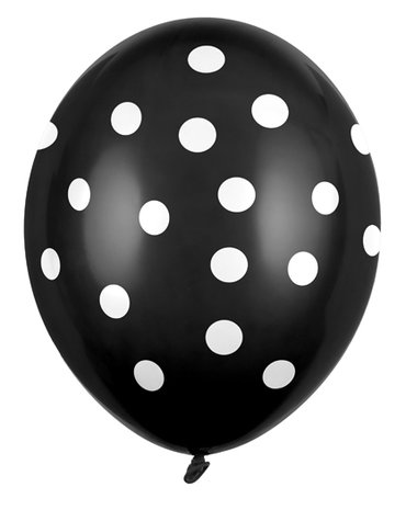 polka dots ballonnen zwart, 30 cm