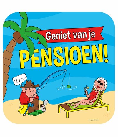 Pensioen cartoon huldeschild