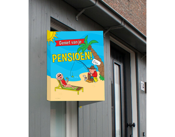 Pensioen raambord - window sign, 60x45cm