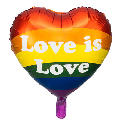 Love rainbow hart folieballon, 35 cm