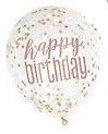 happy birthday rose gold glitz ballonnen, 6 st