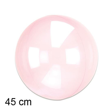 crystal clearz bubble roze ballon, 45 cm
