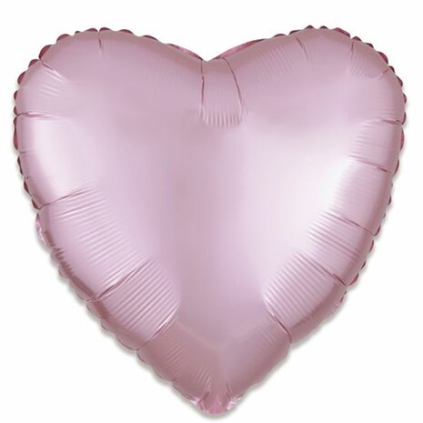 Roze Satin hart folieballon, 43 cm