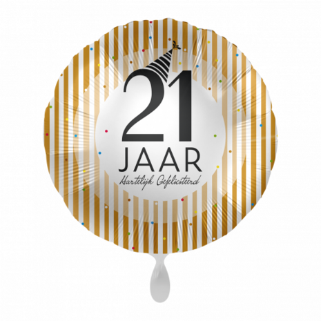 21 jaar folieballon, 43cm