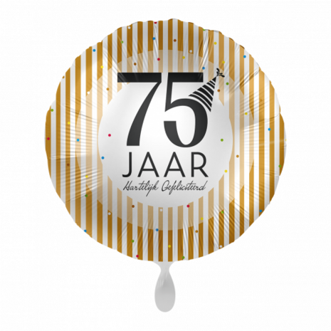 75 jaar folieballon, 43cm