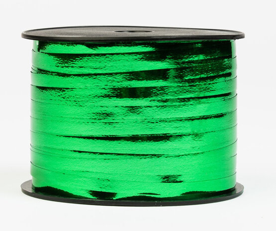 Krullint metallic groen, 5mm, rol 250 m