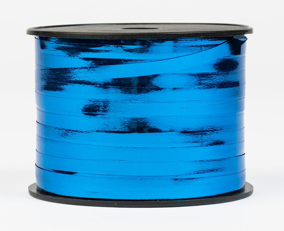Krullint metallic blauw, 5mm, rol 250 m