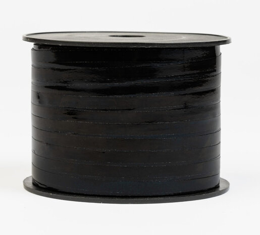 Krullint metallic zwart, 5mm, rol 250 m