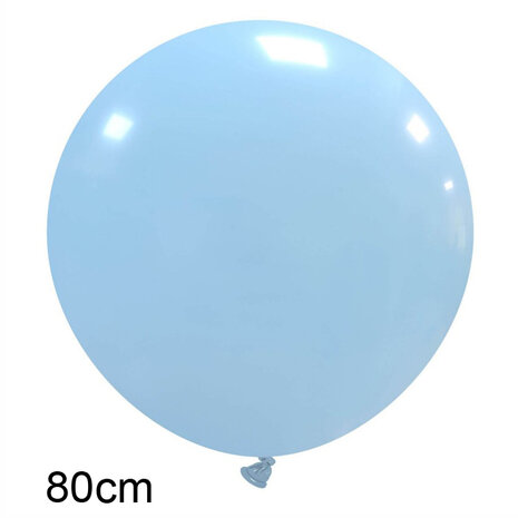 Babyblauw pastel XL ballon, 80cm
